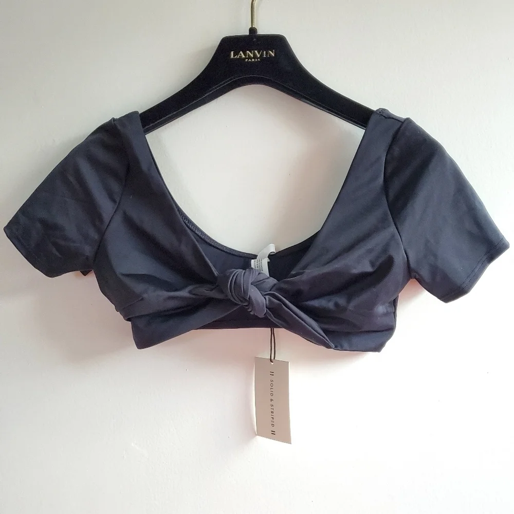 New Solid & Striped The Vanessa Black Swim Bikini Top NWT XS